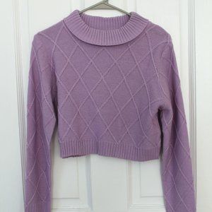 Lavender Quilted Turtleneck Sweater Size Medium